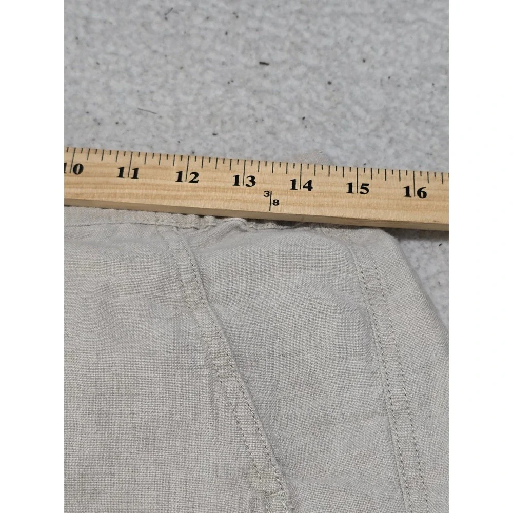 J.Jill Love Linen Shorts Womens Small Beige Oatmeal Drawstring Pull On 051291
